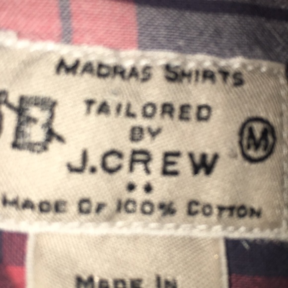 J Crew Men plaid pink gray long sleeve button S-M - Picture 3 of 5